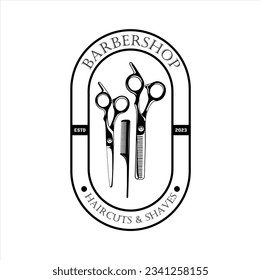 Barbershop Logo Vector design. barbershop illustration logo simple.