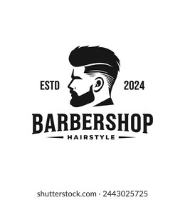 Vector de logotipo de barbería. Vector editable EPS 10