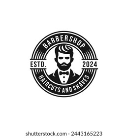 Barbershop logo vector. EPS 10 editable vector