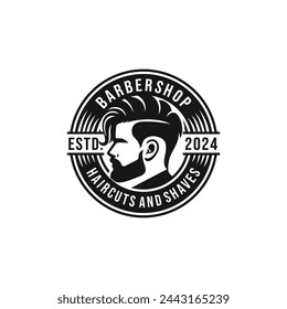 Barbershop logo vector. EPS 10 editable vector