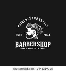 Vector de logotipo de barbería. Vector editable EPS 10