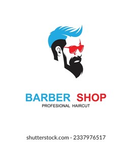 barbershop logo vector icon illustration design and retro style