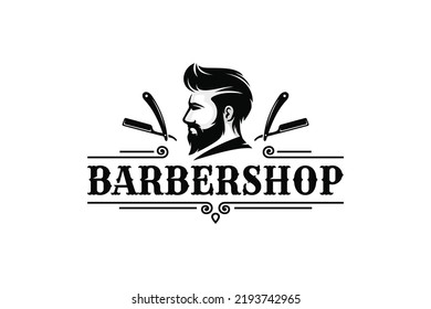 Barbershop logo vector. Salon logo