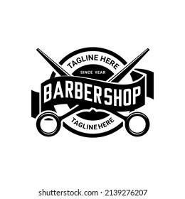 barbershop logo vector, scissors vector