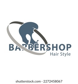 Barbershop logo vector template design. Barber shop sign vintage label.