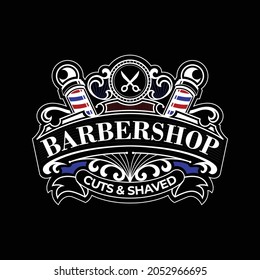 barbershop logo vector template editable