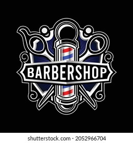 plantilla de vector de logotipo de barbershop editable