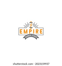 Barbershop logo vintage classic style, salon fashion haircut pomade badge icon simple minimalist modern, barber pole razor shave scissor razor blade retro symbol vector. luxury elegant design