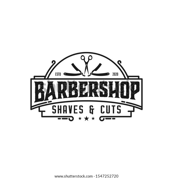 Barbershop Logo Vintage Classic Style Salon Stock Vector (Royalty Free ...