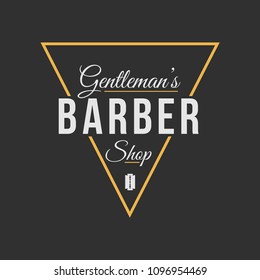 Barbershop logo. Vintage set barber logo with razor, shaver, scissors, hair, haircut, mustache and beard. Gentleman club, Barbershop allience logos.