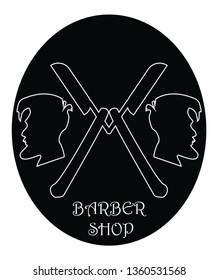 Barbershop minimalistic icon or logo 