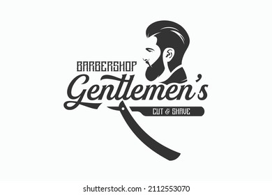 Inspiración en el diseño del logotipo monocromo de la Barbershop