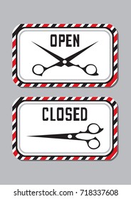 BARBERSHOP OPEN CLOSED SIGNS