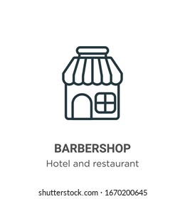 Barbershop outline vector icon. Thin line black barbershop icon, flat vector simple element illustration from editable hotel and restaurant concept isolated stroke on white background