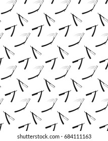 Barbershop pattern with shaving razor