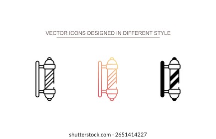 Barbershop Pole icon design with white background stock illustration
