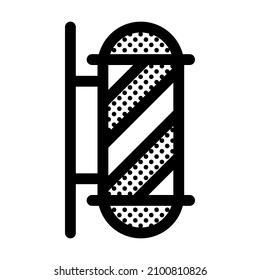 Barbershop Pole. Icon Filled with Dots.