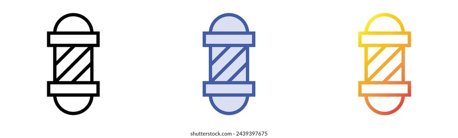 barbershop pole icon. Linear, Blue Fill and Gradient Style Design Isolated On White Background