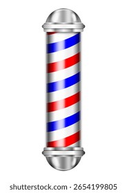 Polo da barbearia isolado no fundo branco. Ilustração vetorial.