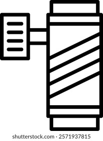 Barbershop Pole Line Vector Icon Design