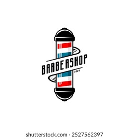 Barbershop pole and ribbon vector 