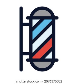 Barbershop Pole. Icono de color del vector simple.