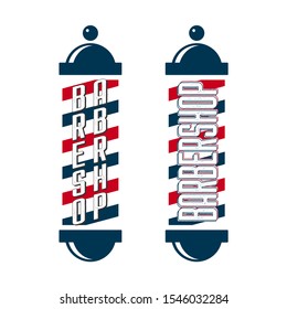 Barbershop pole typography. barbershop logo vector