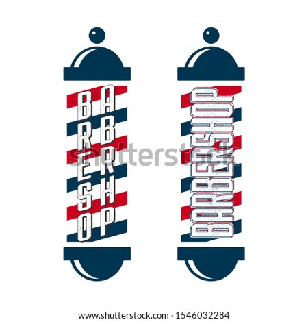 Barbershop pole typography. barbershop logo vector