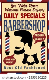 Barbershop poster vintage style wall decoration