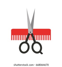 barbershop scissor with comb