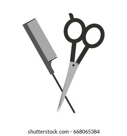 barbershop scissor with comb