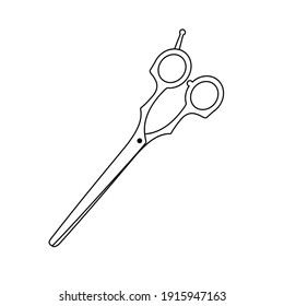 Barbershop scissors icon outline vector illustration on white background isolated barbershop symbol. Scissors in closed form