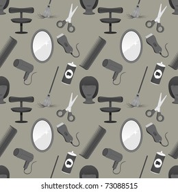 Barbershop seamless background pattern. Vector illustration.