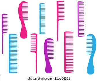 barbershop set of colorful comb for body care