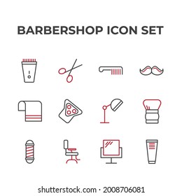 barbershop set icon, isolated barbershop set sign icon, vector illustration