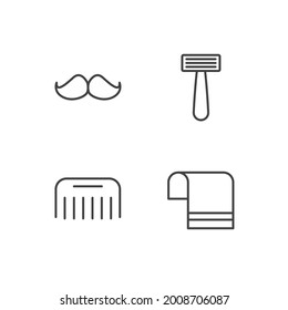 barbershop set icon, isolated barbershop set sign icon, vector illustration
