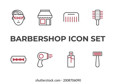 barbershop set icon, isolated barbershop set sign icon, vector illustration