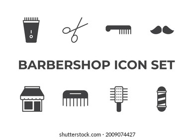 barbershop set icon, isolated barbershop set sign icon, vector illustration