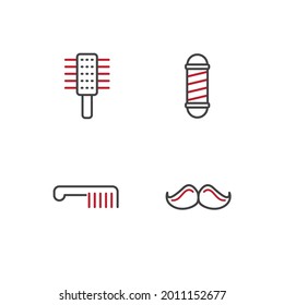 barbershop set icon, isolated barbershop set sign icon, vector illustration
