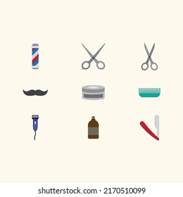 barbershop set vector for website symbol icon presentation