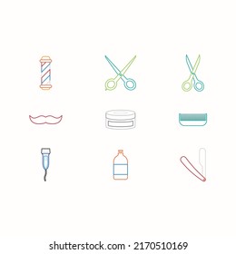 barbershop set vector for website symbol icon presentation