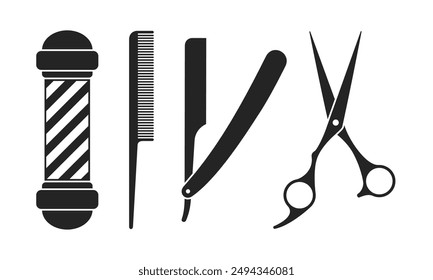 barbershop shaving equipment vector. symbol, icon, sign