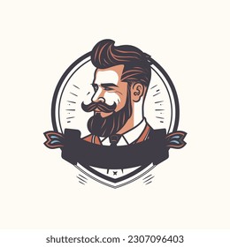 Barbershop sign empty vector template