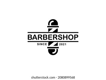 Barbershop simple flat logo vector