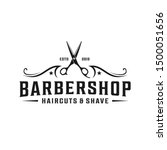 Barbershop simple minimalist logo design with elegant ornament