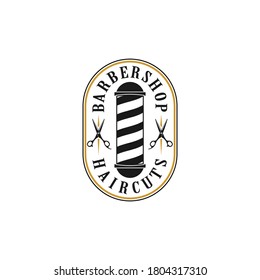 Barbershop simple minimalist logo design with elegant ornament