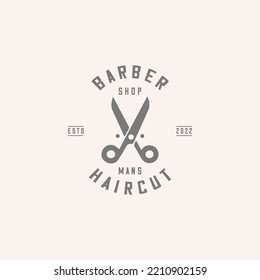 Barbershop simple minimalist logo design. Vintage Barbershop Logo Vector Template -barber logo icon design