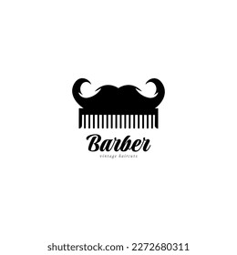 Barbershop simple minimalist logo design with elegant ornament