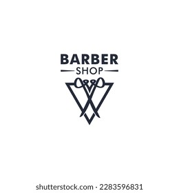 Diseño de logotipo minimalista sencillo de Barbershop con decoración elegante