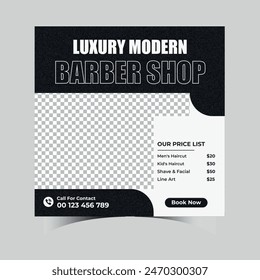 Redes sociales y Plantilla de correos de Barbershop